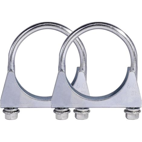 2PCS 60MM Colliers Echappement Pour Montage D'Antennes, De Tuyaux, De MâTs Collier De Serrage Universel Pour Raccords De Tuyaux (1/5)