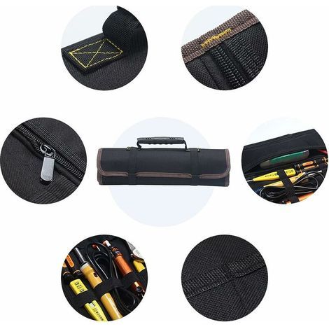 Trousse à outils portable vide à 22 poches, pochettes à outils, organiseur d'outils, sac/étui/pochette à outils enroulable en tissu Oxford 600D (outils non inclus) (1/5)