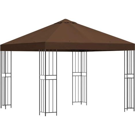 Gazebo de 3 mètres, marron, polyester et acier, 190 g/m² (1/2)