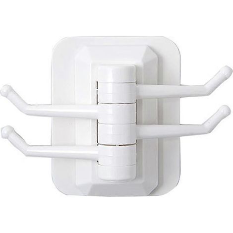 Crochet Strength ménager portable Punching Free crochet pliable et Rotatable crochet cadre crochet mural blanc (1/5)