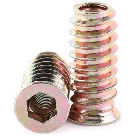 Set of 20 M6 threaded hexagonal nuts in zinc-plated carbon steel – Pull-out resistance – For assembling wooden furniture