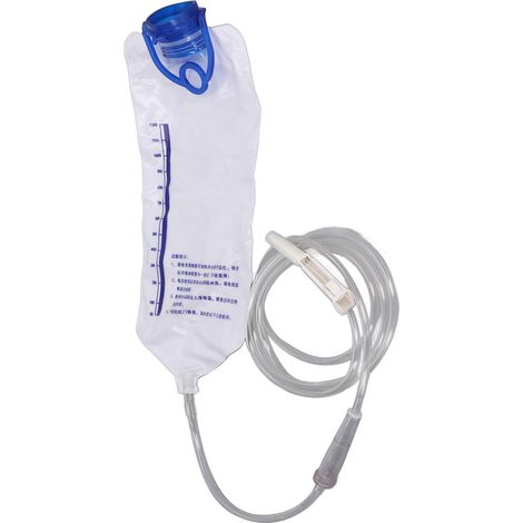 Kit de lavement à domicile 1200 ml en PVC durable, facile à utiliser, pour soulager la constipation et les voyages.