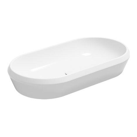 Lavabo Cruise appoggio 80x42 ovale in ceramica bianco lucido di