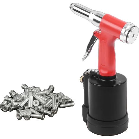 Pistolet à riveter pneumatique, force de traction de 1300 kgf, applications polyvalentes, Rouge (1/2)