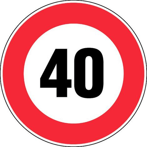 Panneau Vitesse limitée à 40 km/h - Rigide Ø300mm - 4063393