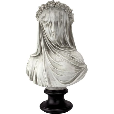 Buste gothique de dame voiléeBuste Blanc 25 x 16 x 9 cm