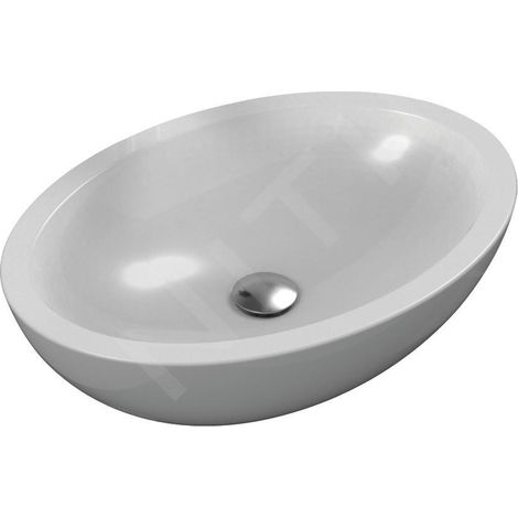 STRADA Lavabo à poser oval 600 x 420 x 160 mm, blanc (K078401) (1/5)