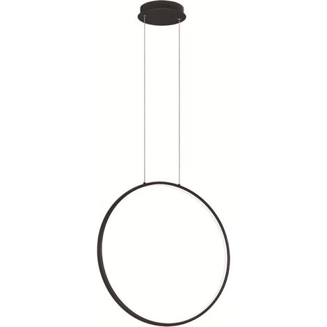Lampada a sospensione con cerchio verticale in metallo Nero 60 cm NOVA (1/4)