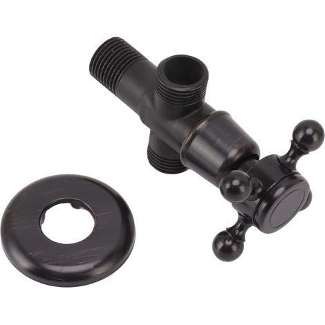Robinet d'Arrêt Angulaire Croisé Cuivre Vieilli pour Douche WC Cuisine Lavabo Robinet (1/5)