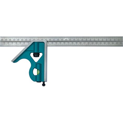 Rs Pro – Équerre à combinaison 300mm – Acier inoxydable pour mesures précises – Subdivisions 1/16 et 1/8 au dos – Outil professionnel