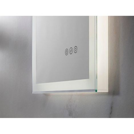 Miroir Crosswater Dune 40x60x3.4cm avec éclairage LED direct à intensité variable 3000K à 6200K argent