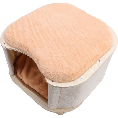 Maison pour chat avec tabouret et tabouret multifonctionnel, quatre saisons, universelle, anti-griffures, en bois robuste, idéale pour la maison. (1/5)
