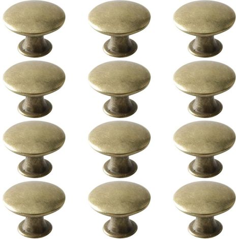 Runde Retro-Schubladengriffe, geeignet für Schubladen, Schränke und Regale (12 Stück, Gelbbronze) (1/5)