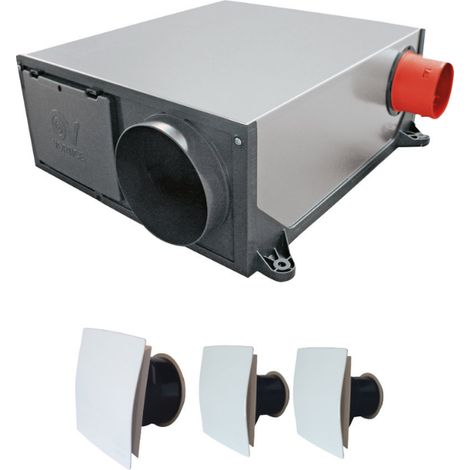 Kit VMC simple flux hygrovariable extra-plate + 3 bouches design - AXELAIR - KVVPLD
