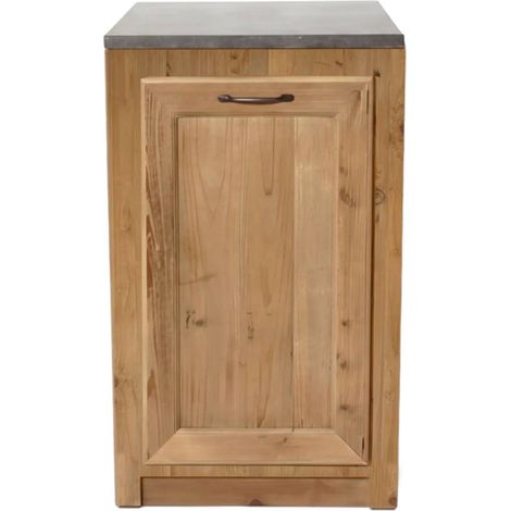 Meuble bas de cuisine 1 porte rangement poubelle Champêtre (1/5)