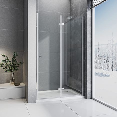 Boromal Nischentür 120 cm Duschtür Duschwand Falttür Höhe 185cm Duschabtrennung Dusche Duschwand 6mm ESG Glas Faltbar Duschwand (1/5)
