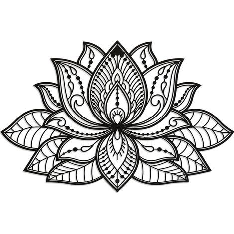 Décoration murale en métal mandala 3D Fleur de lotus pour la maison Décoration murale en métal pour chambre à coucher Décoration de bureau Décoration de salon Cadeau de Nouvel An (1/5)