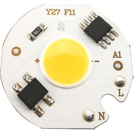 10er-Packung 3W AC220V COB-LED-Lampen, intelligenter integrierter Chip, warmweißes Licht, Standardsockel (1/3)