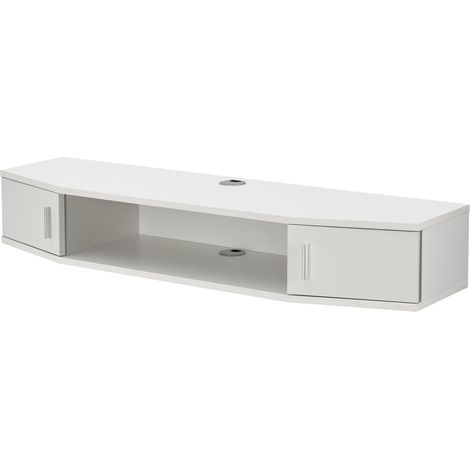 Scaffale dal design senza tempo per soggiorno/camera da letto mobile porta TV da parete 18 x 110 x 30 cm bianco 030011275