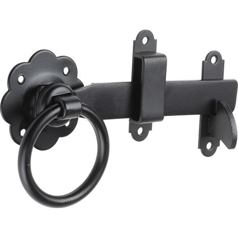 Rs Pro – Loquet circulaire en acier noir – Pour portes intérieures – Système de verrouillage simple – Résistant aux intempéries