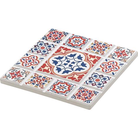 Zassenhaus Marrakesch Untersetzer, Keramik/Kork, 11 x 11 cm, Blume