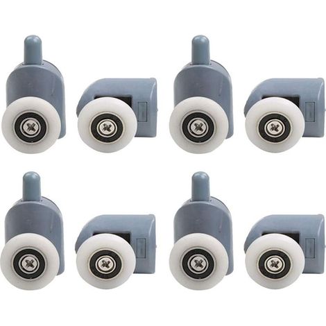 Roulette Porte de Douche Porte a Roulette Galets de Porte de Douche Roulettes Simples de Porte de Douche Comprend 4 Rouleaux Supérieurs 4 Rouleaux Inférieur pour Cabine Douche Salle de Bain (1/5)