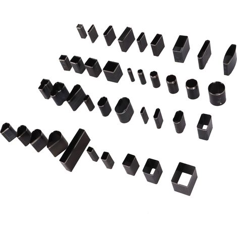 Jeu de matrices en acier rapide pour la perforation de motifs d'articles en cuir (39 trous), idéal pour étuis de téléphone portable, ceintures et autres articles de maroquinerie. (1/5)