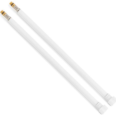 2 Flexibles sanitaires BLANC POLYMÈRE Øintér.8mm - Femelle 1/2" BLANC MAT - Mâle M10x1 - 500mm - TAQ PREMIUM