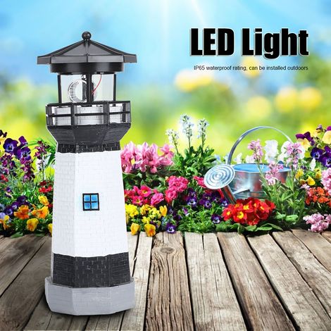 Lampe solaire d'extérieur rotative à LED, lampe paysagère, décoration de jardin et de cour, lumière blanche et noire (1/5)