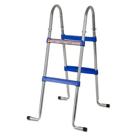 GRE – Échelle de piscine moderne en acier galvanisé 0,98 m – Marches antidérapantes – Légère 4,4 kg – Pieds en caoutchouc pour stabilité