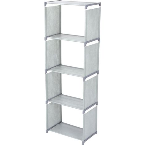 Bibliothèque debout multicouche, étagère de rangement, organisateur de maison pour salon chambre à coucher, couleur grise (1/5)