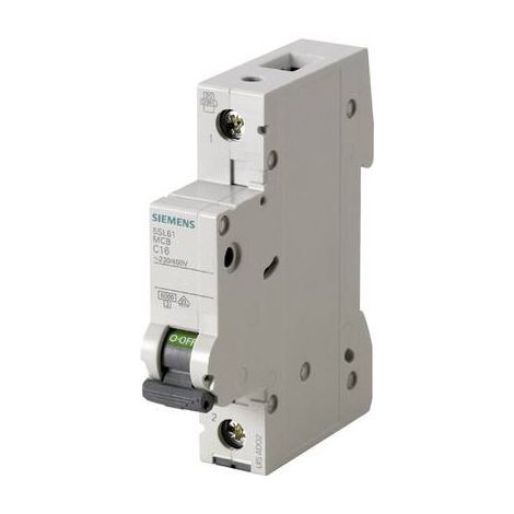 Siemens – Disjoncteur unipolaire 5SL61166 – 16A – Courbe B – 230/400V – Protection contre surcharge et court-circuit