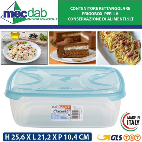1PZ CONTENITORE RETTANGOLARE PLASTICA 'FRIGO BOX' lt5 cm31x24xh.10,2 acqua (1/2)