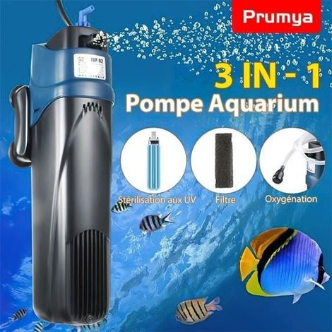 Pompe à filtre UV - Stérilisateur submersible de filtre à oxygène de pompe à air d\'aquarium - 500L/H