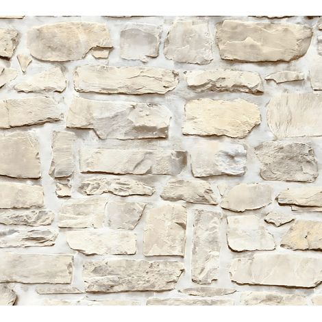Empapelado aspecto piedra azulejos Profhome 363703 papel pintado no tejido liso con dibujo naturaleza mate beige amarillo 5,33 m2 (1/5)