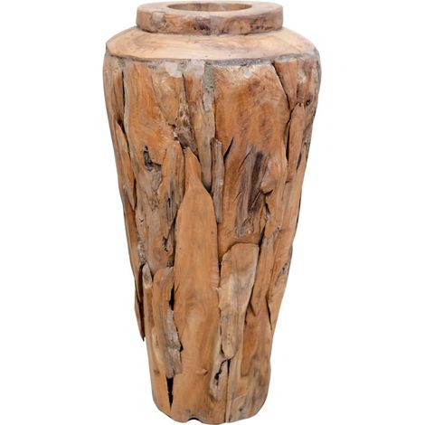 FIMEI Vase de décoration 40 x 60 cm Bois de teck solide (1/5)