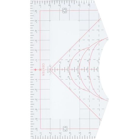 Outil d'alignement de Guide de Règle de T-shirt, Règle Ronde en Acrylique Transparent à Col en V pour les Conceptions de Centrage, Idéale pour Toutes les Tailles de Chemises et Applications d'