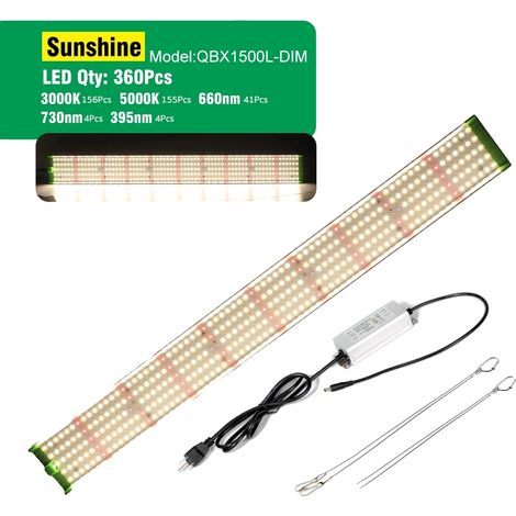 Lampe de culture LED, plein spectre, dimmable, Lumière semblable au soleil 150W (1/2)