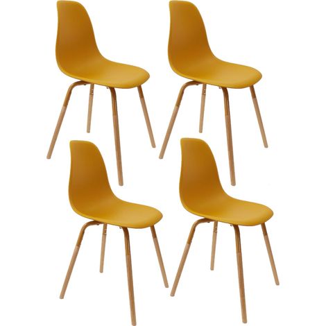Lot de 4 chaises à pieds bicolores design scandinave PHENIX (1/5)