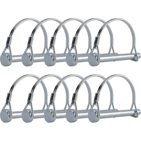 Pack of 10 wire locking pins - 1.6 cm locking shank - Round arch hitch pins - For farm, lawn, and garden trailers (1/5)