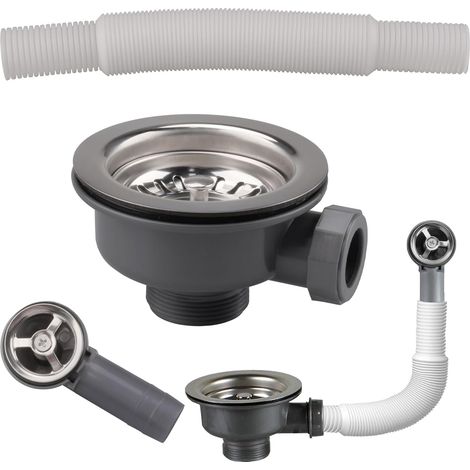 Bonde Evier Cuisine avec Trop Plein Evier 114mm 1½" (1/5)