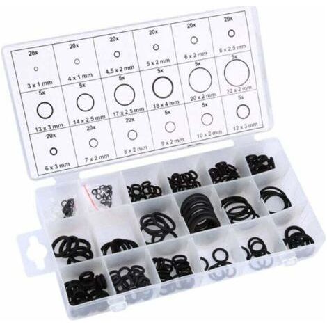 225 Pieces O-Ring Assortment Rubber Washer Box Set Sealing Rings Kit for Home and Professional Workshops, Garage and Plumbing Services 18Sizes -INHHUB (1/5)