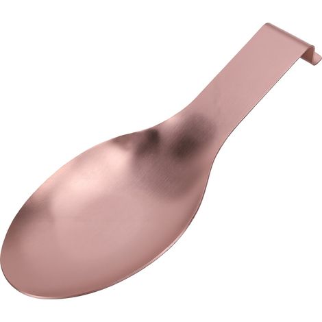 Repose-cuillère en acier inoxydable à queue carrée, réutilisable, plateau de cuisine, porte-spatule/louche, or rose (1/5)