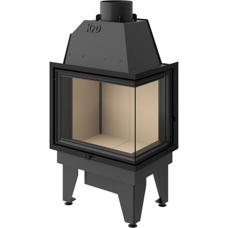 Insert de cheminée à bois LINE 15 kW 2 vitres versions droite (1/4)