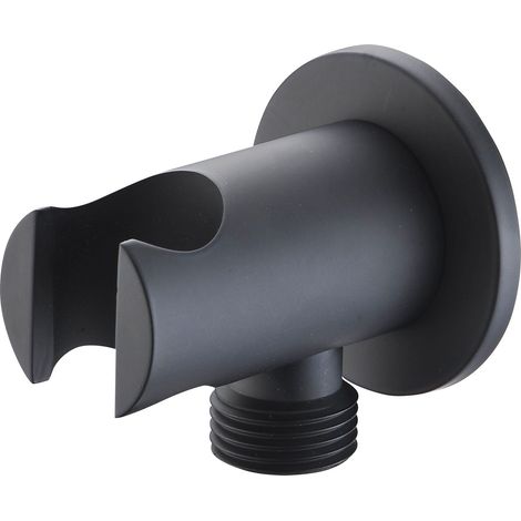 IMEX Rundes Duschhalterungsset für Handbrause mit Wasseranschluss Stahl-Messing Chrom Modell Imex-SFD002-NG