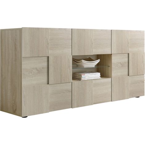Mobile Buffet 2 Ante 2 Cassetti 180x42x84 cm in Legno TFT Chequers Rovere Samoa (1/5)