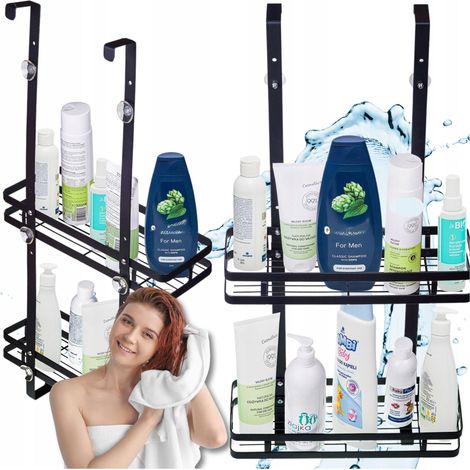 Mensola da doccia sospesa Black Loft per bagno in acciaio inossidabile (1/5)
