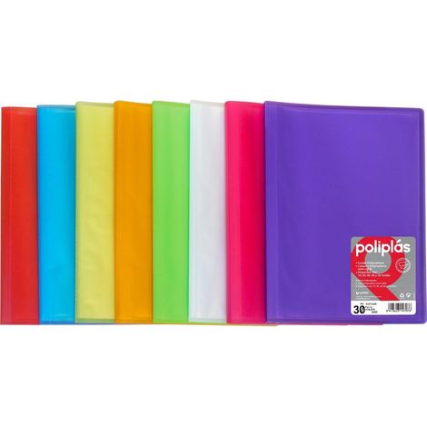Grafoplás Carpeta con Fundas  20 Fundas Transparentes  Tapas Plástico Semi-Rígido Translúcidas  Perfecta para Documentos Tamaño Folio  Disponible en Color Naranja  Modelo Poliplás Translúcido