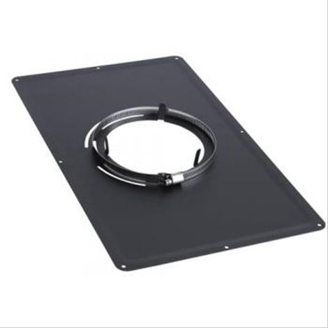 Plaque de propreté 300 x 300 pour conduit pellets émail noir mat diam 80mm