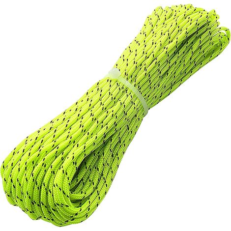 Corde de tente réfléchissante fluorescente de 2 mm, corde de camping en paracorde de 20 m (verte) (1/5)